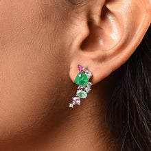 Load image into Gallery viewer, green pink silver bali