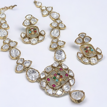 Load image into Gallery viewer, grey polki necklace