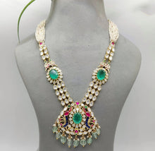 Load image into Gallery viewer, Multi colored Navratan Long Necklace