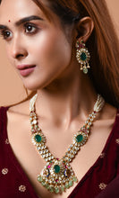 Load image into Gallery viewer, Multi colored Navratan Long Necklace