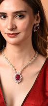 Load image into Gallery viewer, Ruby Diamond Necklace in Gold Plating