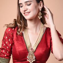 Load image into Gallery viewer, Radha Krishna Temple Set in Pearls(ISHAS)(027)