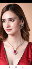 Load image into Gallery viewer, Ruby Diamond Necklace in Gold Plating