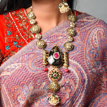 Load image into Gallery viewer, Ethnic Long Necklace with Semi Precious Stones (ISHA-033)