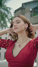 Load and play video in Gallery viewer, Ruby Diamond Necklace in Gold Plating