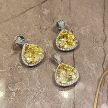 Load image into Gallery viewer, citrine yellow pendent set with earrings
