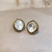 Load image into Gallery viewer, mossanite polki earrings