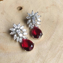 Load image into Gallery viewer, Red Earrings Screw Back