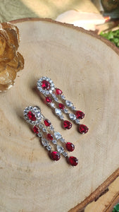 Triple layer Ruby Earrings