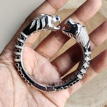 Load image into Gallery viewer, Black and silver Panther Bracelet