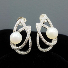 Load image into Gallery viewer, 925 Silver Pearl Earrings
