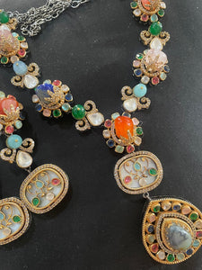 MutliColor Pastel Necklace in Semi Precious Stones