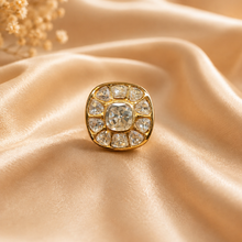 Load image into Gallery viewer, Mossanite Polki Studs Earrings on Gold Plating
