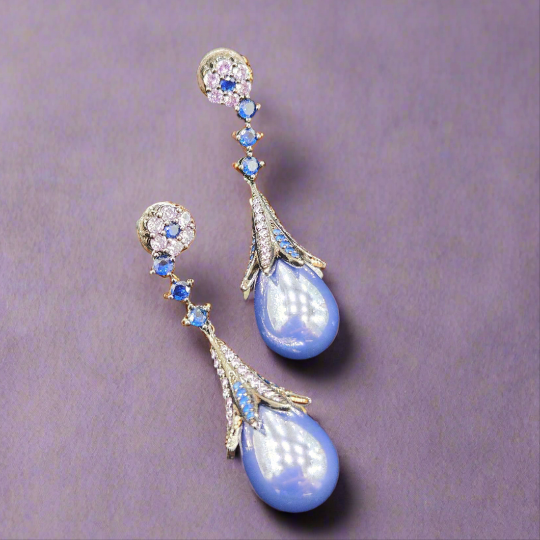 Purple Pearl Earrings