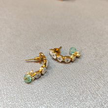 Load image into Gallery viewer, SMALL GOLD POLKI BALI EARRINGS
