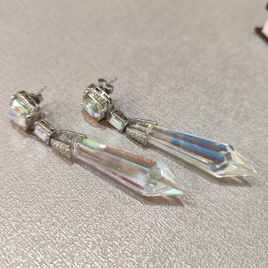 pointed crystal earrings