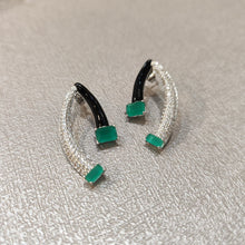 Load image into Gallery viewer, black Silver Earrings
