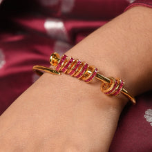 Load image into Gallery viewer, gold ruby sleek bracelet
