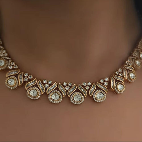 gold polki necklace sleek