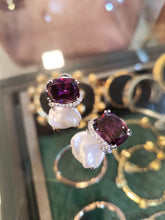 Load image into Gallery viewer, Purple Baroque Top Earrings
