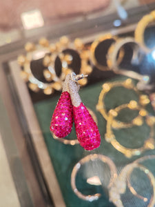 Ruby Invisible Setting Earrings