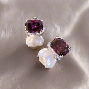 Purple Baroque Top Earrings