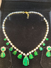 Load image into Gallery viewer, Royal Emerald Queen Necklace in Gold Plating (ISHA 036)
