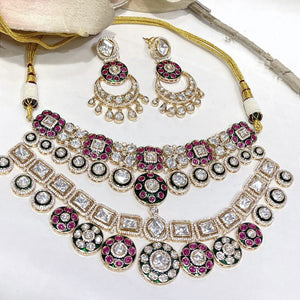 Chokher with Necklace in Polki  Enameled (044 Isha)