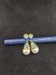 Enamel Pearl Earrings