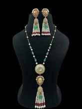 Load image into Gallery viewer, Lion Face Mala in Mint Green with Semi Precious Beads

