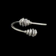 Load image into Gallery viewer, Silver Plated Diamond Bracelet Size 2.4 Openable
