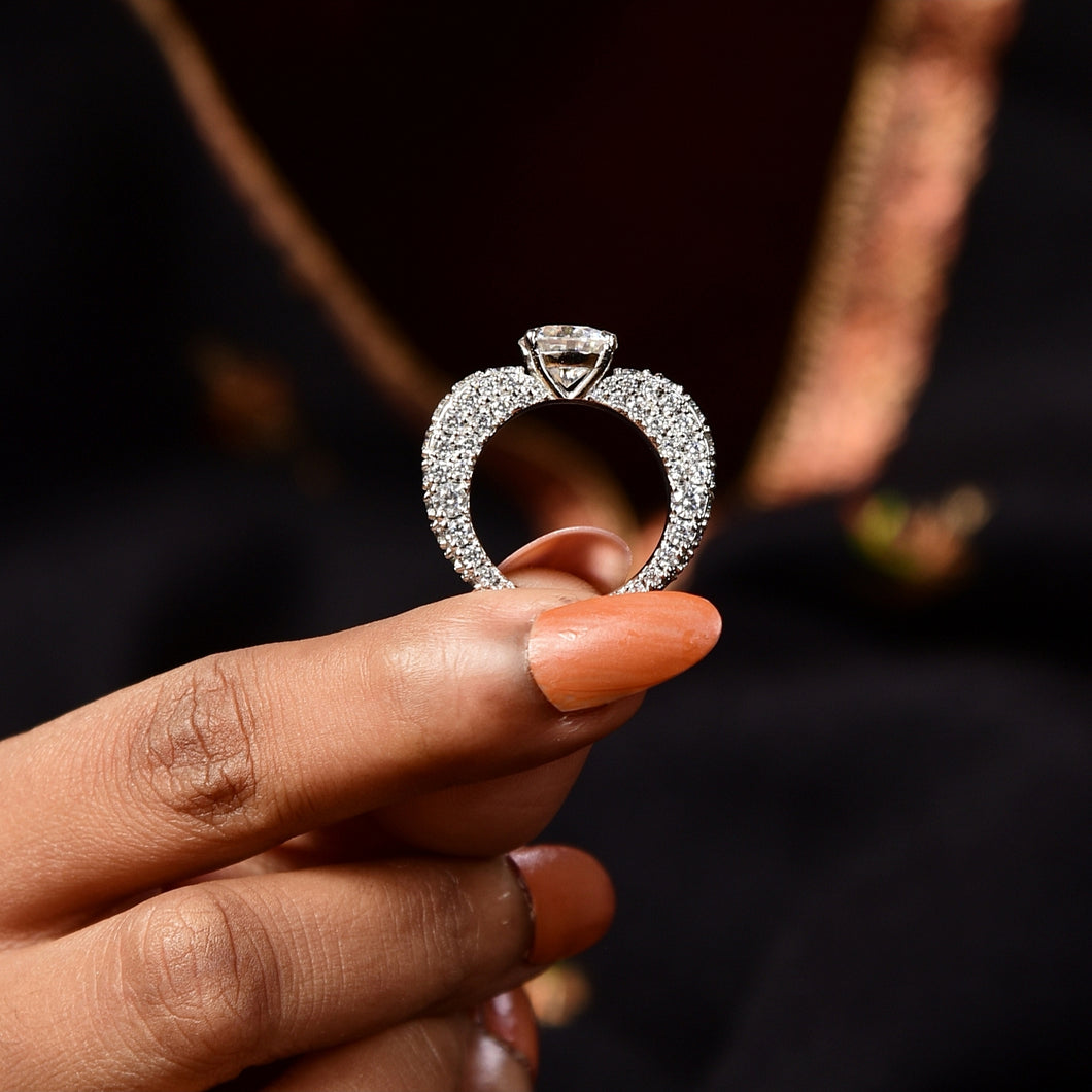 Mossanite Cocktail Ring on 925 Silver