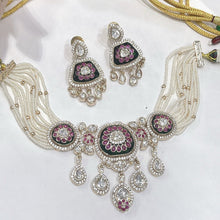 Load image into Gallery viewer, Kundan Polki Chokher with Green Enamel Work
