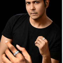 Load image into Gallery viewer, Mens Ring in 925 Silver with Austrian CZ
