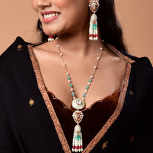 Load image into Gallery viewer, Lion Face Mala in Mint Green with Semi Precious Beads
