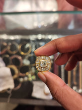 Load image into Gallery viewer, Mossanite Polki Studs Earrings on Gold Plating

