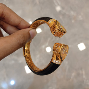 cuff bracelet in gold and black