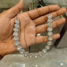 Load image into Gallery viewer, silver polki diamond neckalce
