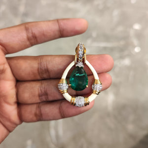 green meena earrings