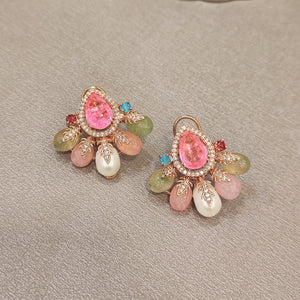 Pink fashionable earrings