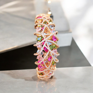 Multicolored Bracelet in Rose Plating