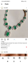 Load image into Gallery viewer, Silver Swarovski Emerald Set
