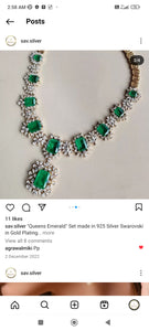 Silver Swarovski Emerald Set