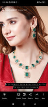 Load image into Gallery viewer, Silver Swarovski Emerald Set
