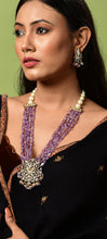 Load image into Gallery viewer, Balaji Pendent in Victorian Finish with Amethyst Beads
