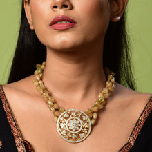 Load image into Gallery viewer, 925 Silver Round Pendent With smoky Topaz Beads Mala
