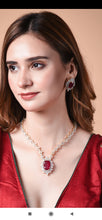 Load image into Gallery viewer, Ruby Diamond Necklace in Gold Plating
