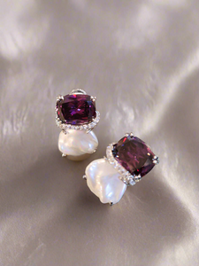 Purple Baroque Top Earrings