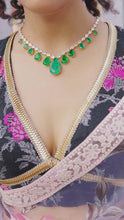 Load and play video in Gallery viewer, Royal Emerald Queen Necklace in Gold Plating (ISHA 036)
