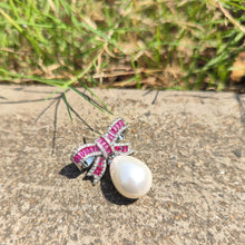 Load image into Gallery viewer, Ruby Ribbon Diamond Earrings
